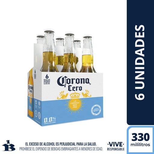 [056311] Cerveza Corona Cero Extra 330Cc 6 Unidades