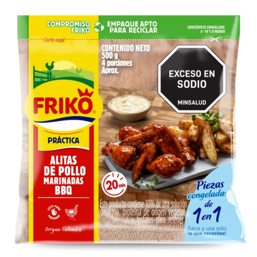 [056338] Alitas De Pollo Bbq Marinadas Friko Bolsa 500Gr