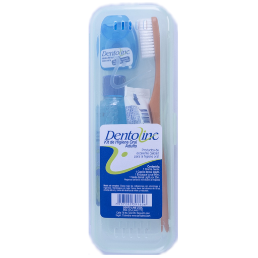 [056446] Kit Higiene Oral Dentoline Adulto Crema Dental Cepillo Seda Y Enjuague