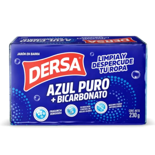 [056454] Jabón Dersa Azul Puro + Bicarbonato Barra  230Gr