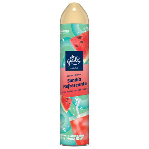 [056473] Ambientador Glade Sandia Refrescante Spray 400Ml Edición Limitada