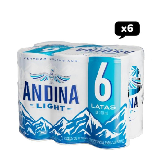 [056480] Cerveza Andina Light  Lata 6 Unidades 310Cc