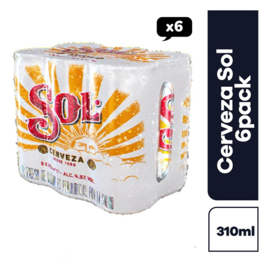 [056482] Cerveza Sol Lata 310Cc 6 Unidades