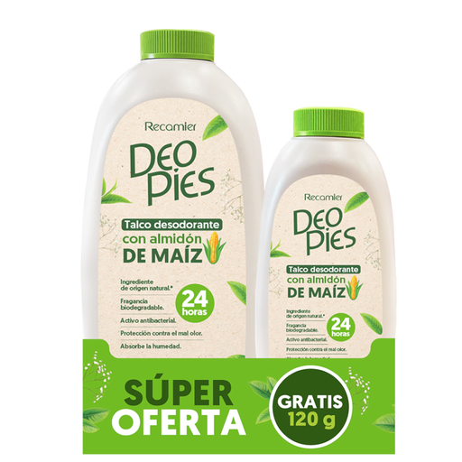 [056497] Talco Deo Pies Con Almidón De Maíz 300Gr Gratis 120Gr