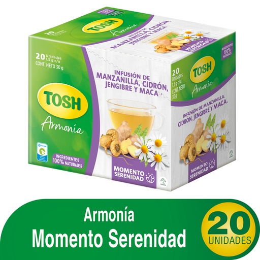 [056553] Infusión Tosh Armonía De Manzanilla Cidrón Jengibre Y Maca