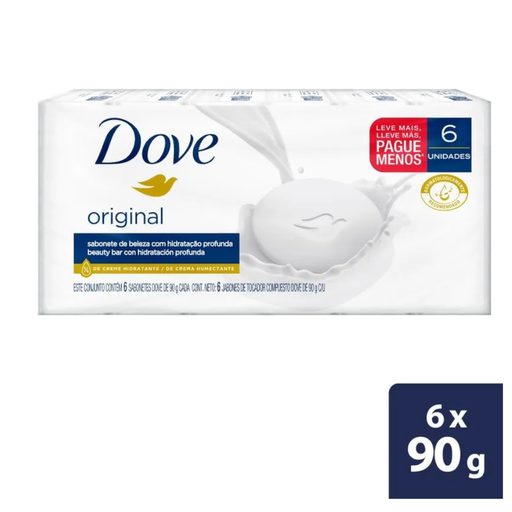 [056566] Jabón Dove Cremoso Blanco 6 Unidades 540Gr
