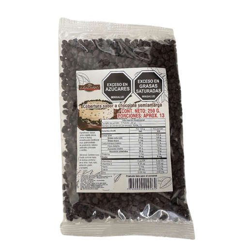 [056568] Cobertura Sabor A Chocolate Semiamarga Chocodeli 250Gr