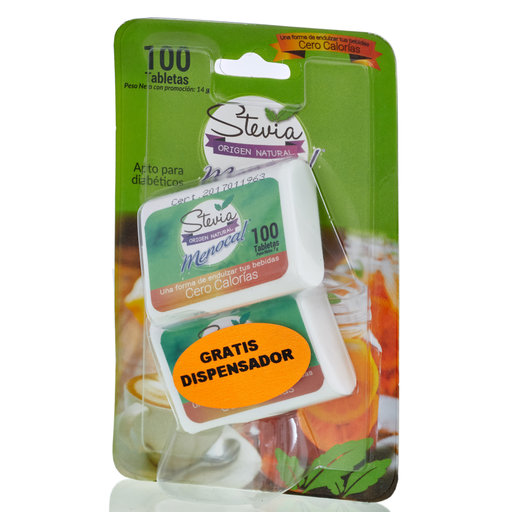[056581] Endulzante Stevia Menocal  Dispensador 100 Tabletas Gratis Dispensador 100 Tabletas