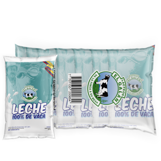 [056591] Leche UHT El Galan Semidescremada 6 Unidades 800Ml
