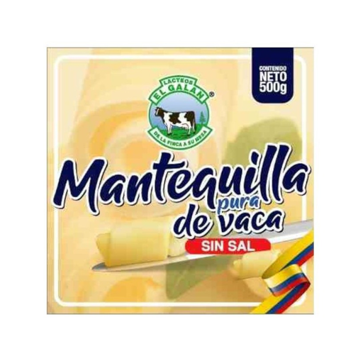 [056592] Mantequilla  El Galan Pura De Vaca Sin Sal 500Gr
