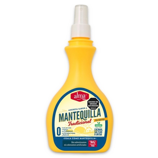 [056595] Aderezo Sabor Mantequilla Tradicional Alma Foods Spray 300Gr