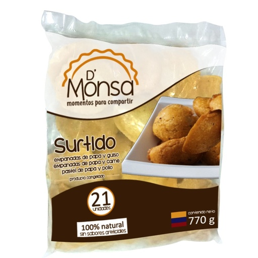 [056644] Bolsa Surtida De Empanadas Y Pastel Pollo D'Monsa 21 Unidades 770Gr