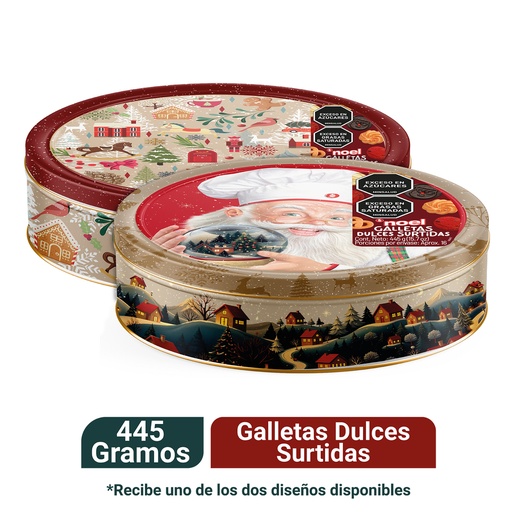 [056682] Galletas Noel Navidad Circular XL Lata  445Gr