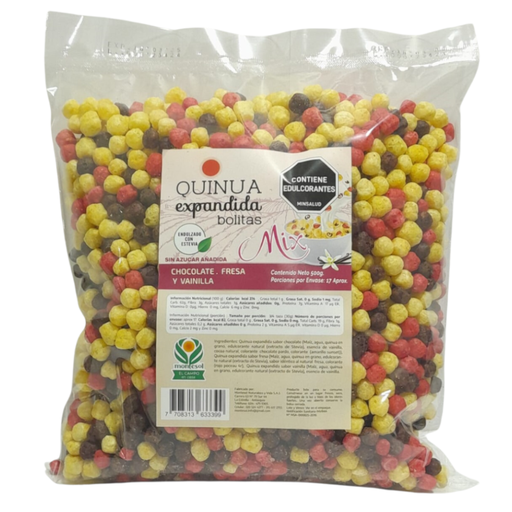 [056704] Quinua Expandida  Mix Montisol Chocolate Fresa Y Vainilla 500Gr