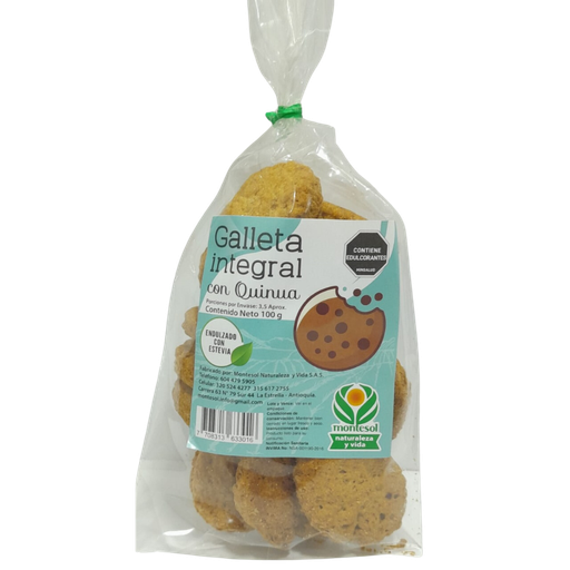 [056710] Galletas Integral Quinua Montesol Endulzado Con Stevia 100Gr