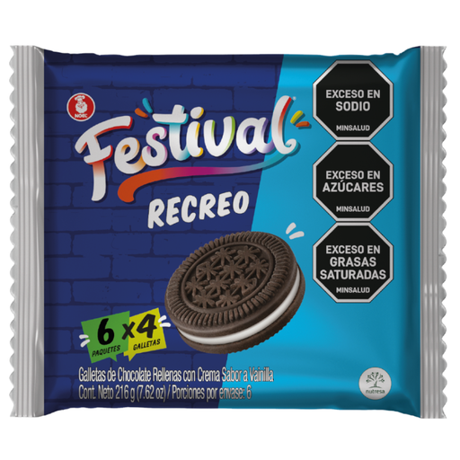 [056774] Galletas Festival Recreo 216Gr 6 Unidades