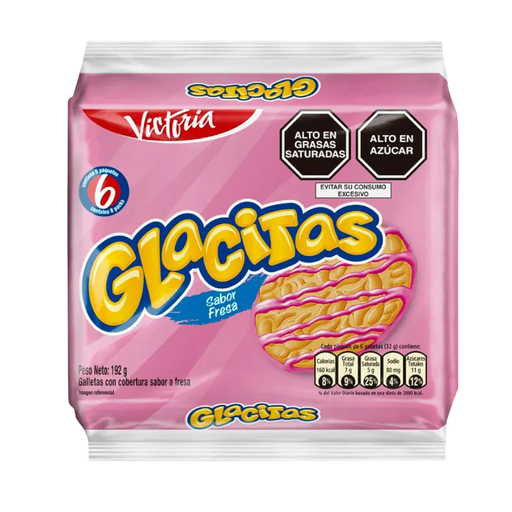 [005508] Galletas Glacitas Fresa 6 Paquetes 192Gr
