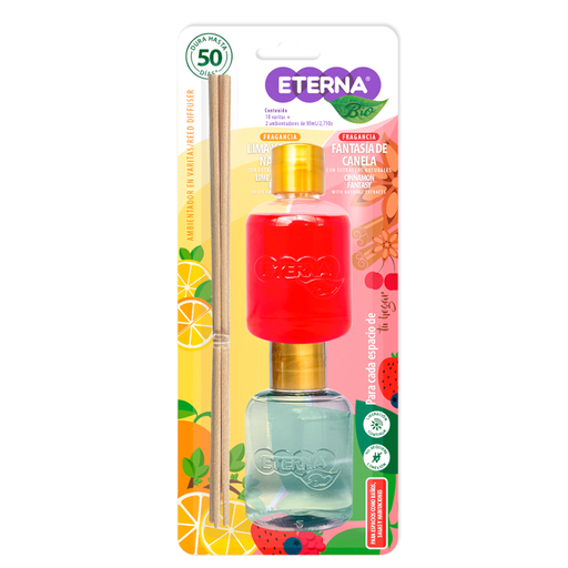[056826] Ambientador Eterna Bio Palitos Fragancia Surtido 2 Unidades 80Ml