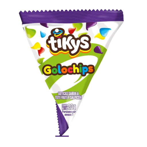 [056818] Golochips Tikys Con Sabor Tuti Fruti Y Salpicón 20Gr