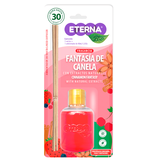 [056823] Ambientador Eterna Bio Fantasía De Canela Palitos 40Ml