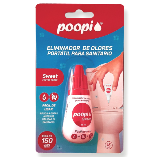 [056839] Eliminador De Olor Gotas Poopi Sweet Frutos Rojos 15Ml