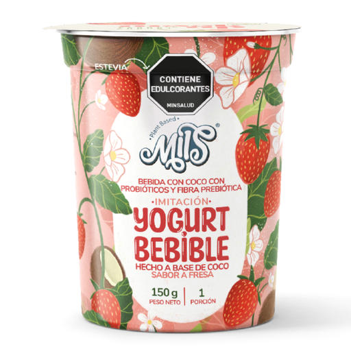 [056900] Yogurt A Base De Coco Sabor Fresa Mils Bebible 150Gr