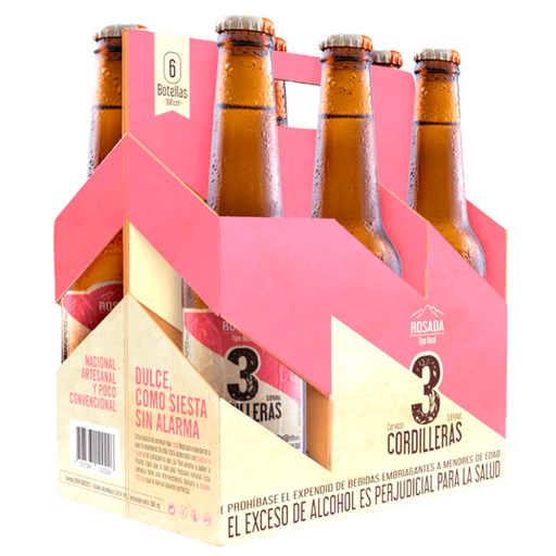[056911] Cerveza 3 Cordilleras Rosada Botella 6 Unidades 1800Cc