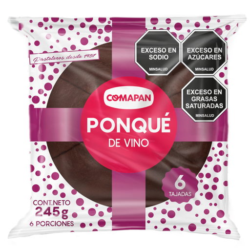 [056940] Ponqué Tajado Comapan De Vino 6 Tajadas 245Gr
