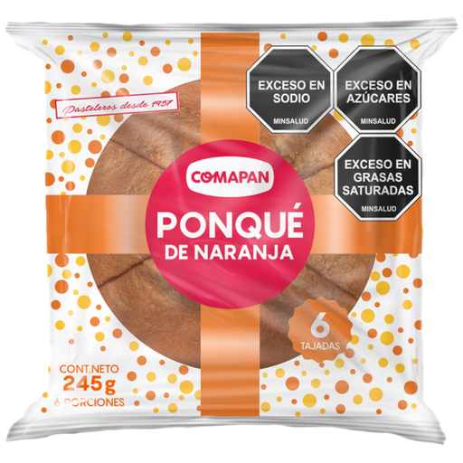 [056942] Ponqué Tajado Comapan De Naranja 6 Tajadas 245Gr