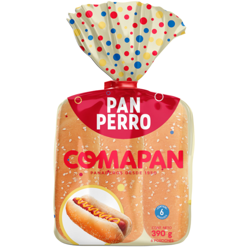 [056945] Pan Perro Comapan 6 Unidades 390Gr