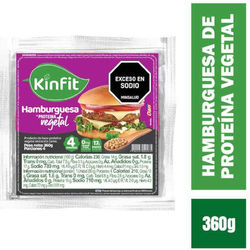 [056958] Hamburguesa  De Proteína Vegetal Kinfit 4 Unidades 360Gr