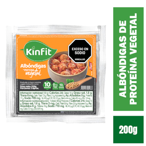 [056959] Albóndigas De Proteína Vegetal Kinfit 10 Unidades 200Gr