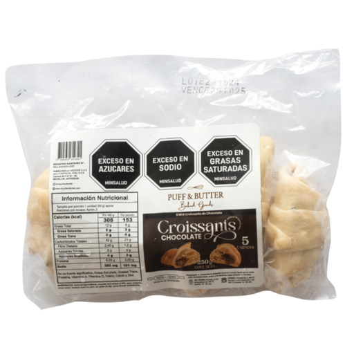 [056986] Croissants Relleno De Chocolate Puff Y Butter 5 Unidades 250Gr