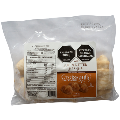 [056989] Croissant Tradicional Puff Y Butter 5 Unidades 250Gr