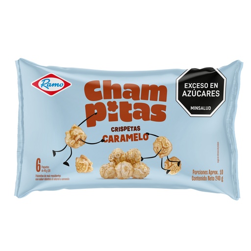 [057002] Champitas Crispetas Caramelo Ramo 6 Unidades 240Gr