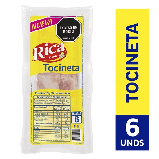 [057040] Tocineta Rica 6 Unidades 120Gr