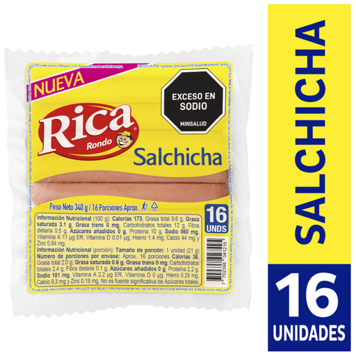 [057042] Salchicha Rica 16 Unidades 340Gr