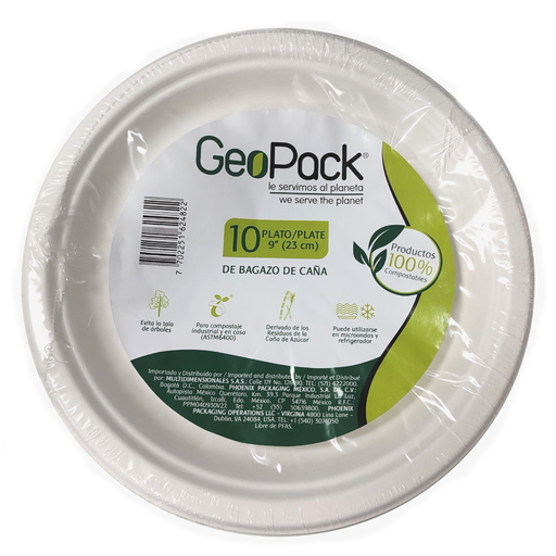 [057048] Plato Ecologico Geopack 23Cm 10 Unidades