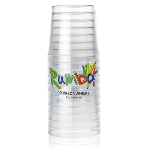 [057053] Vaso Whisky Plastico Rumba 9oz 12 Unidades