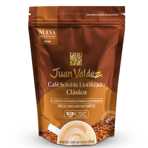 [057099] Café Soluble Liofilizado Juan Valdez Instantáneo Clásico Doypack 250Gr