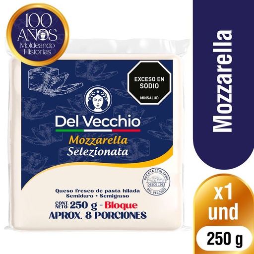 [057111] Queso Mozzarella Del Vecchio Bloque 250Gr