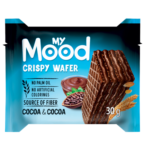 [057146] Galleta My Mood Crispy Wafer Cacao Y Cacao 30Gr