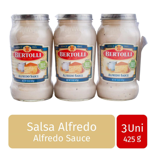 [057250] Salsa Alfredo Bertolli 3 Unidades 425Gr