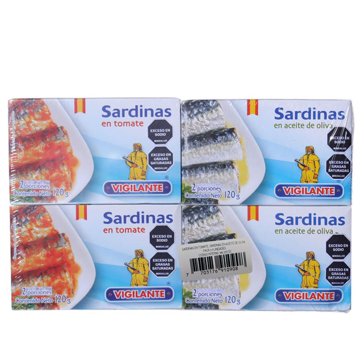 [057315] Sardinas En Salsa De Tomate Y Aceite Oliva Vigilante 120Gr 4 Unidades