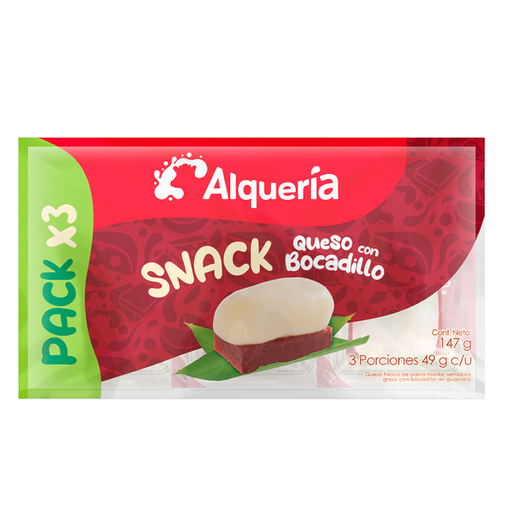 [057363] Snack Queso Con Bocadillo Alqueria 3 Unidades 147Gr