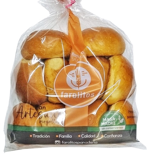 [057383] Pan Artesano Mogollas Farolitos 10 Unidades 420Gr