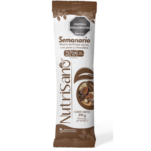 [057459] Maní De Frutos Secos Uvas Pasas Y Chocolate Semanario 210Gr