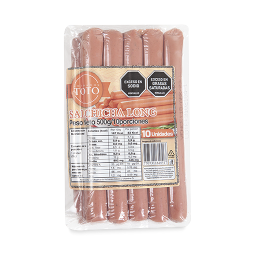 [057471] Salchicha Long Toto 10 Unidades 500Gr