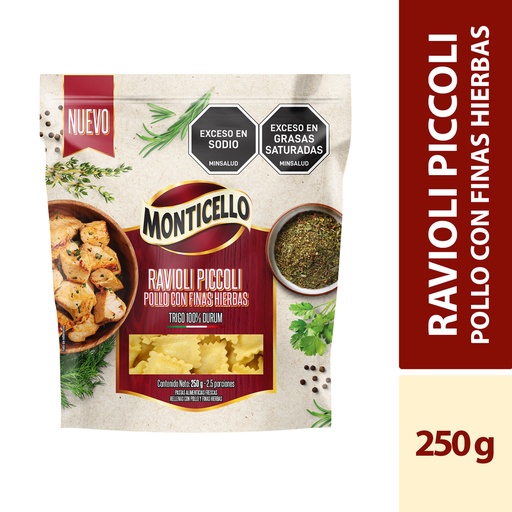 [057475] Ravioli Piccoli Monticello Pollo Con Finas Hierbas 250Gr