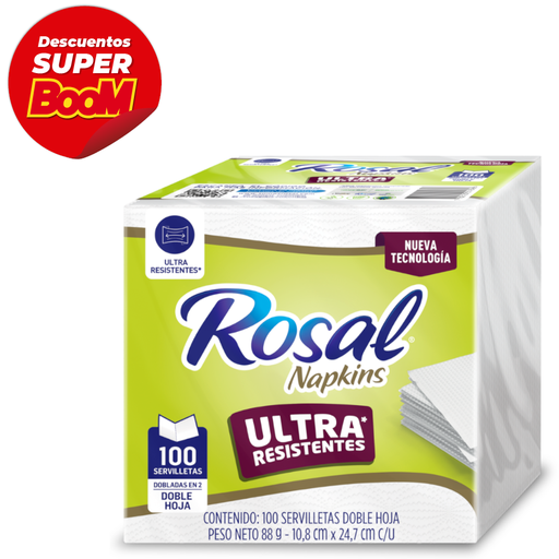 [057483] Servilletas Rosal Napkins Ultra Resistentes 100 Unidades